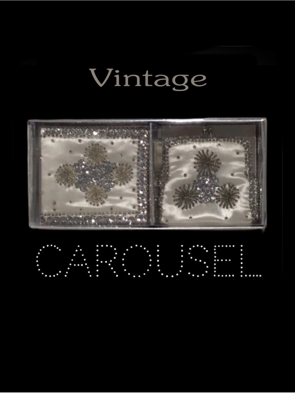 CAROUSEL Beaded Silk Bifold Wallet and Coin Purse Set VINTAGE NIB